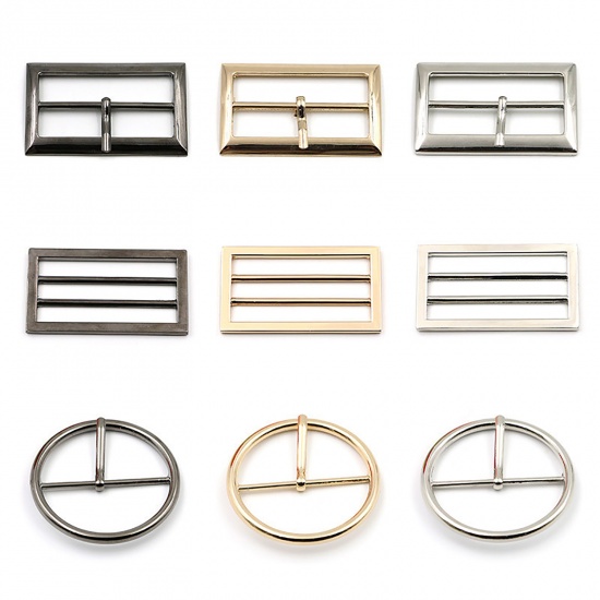 Picture of Zinc Based Alloy Belt Buckle With Hook Rectangle Silver Tone 2.5cm, 10 PCs
