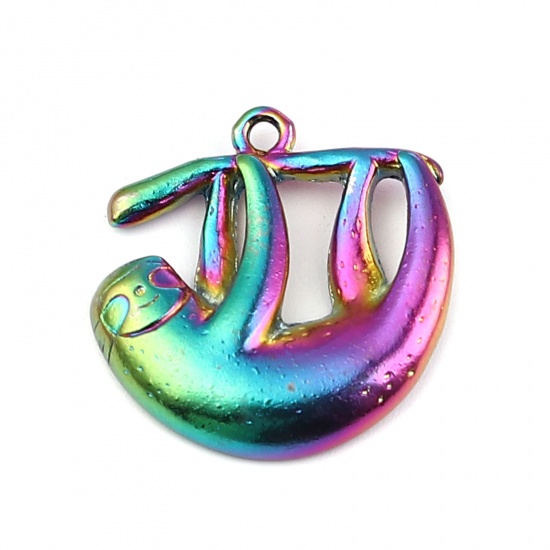 Immagine di Lega di Zinco Charms Bradipo Animale Colore Arcobaleno Placcato 25mm x 25mm , 5 Pz