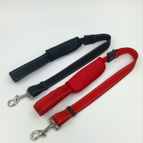 Immagine di Black - 80x2.5cm Adjustable Pet Dog Car Seat Belt Leash Safety Buckle Car Supplies, 1 Piece