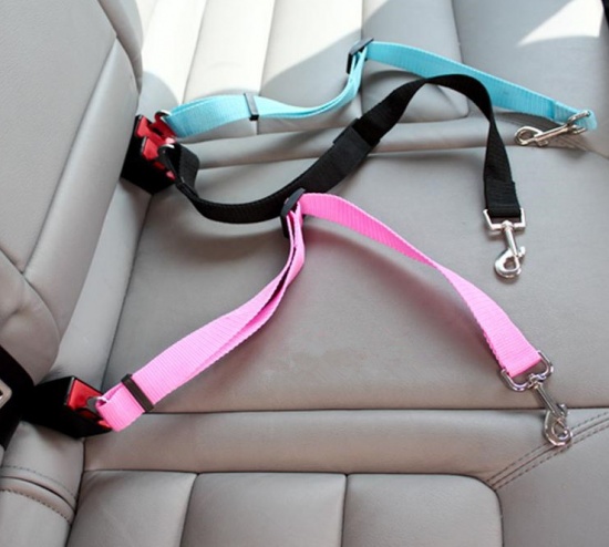 Imagen de Black - 80x2.5cm Adjustable Pet Dog Car Seat Belt Leash Safety Buckle Car Supplies, 1 Piece