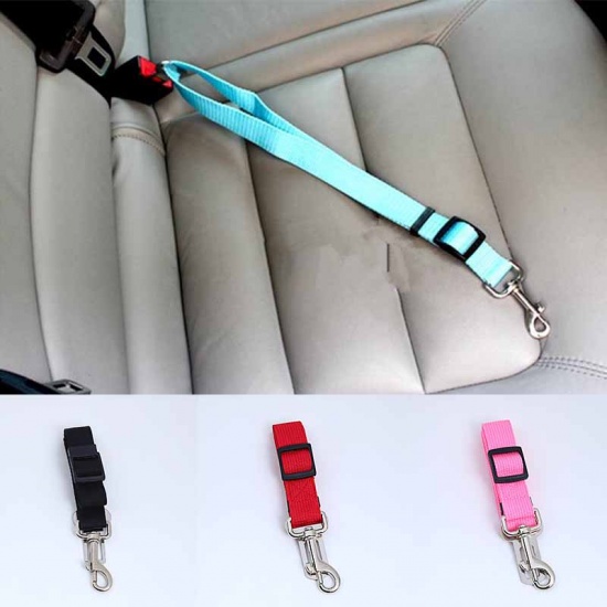 Imagen de Black - 80x2.5cm Adjustable Pet Dog Car Seat Belt Leash Safety Buckle Car Supplies, 1 Piece