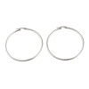 Picture of Stainless Steel Hoop Earrings Silver Tone Circle Ring 60mm Dia., Post/ Wire Size: (19 gauge), 5 Pairs