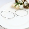 Picture of Stainless Steel Hoop Earrings Silver Tone Circle Ring 60mm Dia., Post/ Wire Size: (19 gauge), 5 Pairs