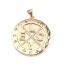 Picture of Brass Micro Pave Pendants 18K Real Gold Plated Round Message " LOVE " Clear Rhinestone 35mm x 28mm, 1 Piece