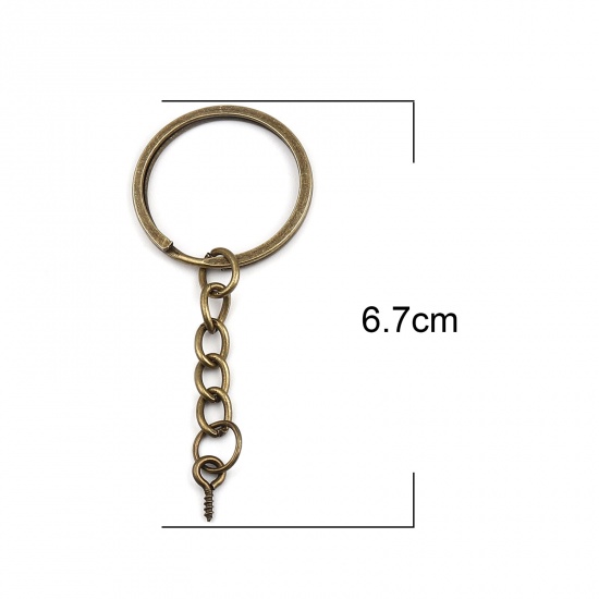 Изображение Цинковый Сплав Кольца и Цепи для Ключей Античная Бронза Кольцо 67мм x 27мм, 20 ШТ