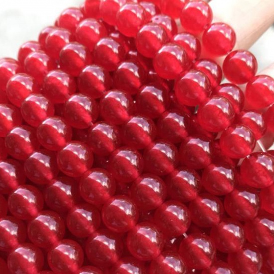 Picture of Chalcedony ( Natural ) Beads Round Red Dyed & Heated About 6mm Dia., 39cm(15 3/8") - 38cm(15") long, 1 Strand (Approx 63 PCs/Strand)