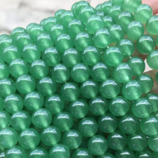 Picture of Chalcedony ( Natural ) Beads Round Green Dyed & Heated About 6mm Dia., 39cm(15 3/8") - 38cm(15") long, 1 Strand (Approx 63 PCs/Strand)