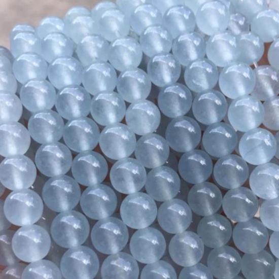 Picture of Chalcedony ( Natural ) Beads Round Steel Gray Dyed & Heated About 6mm Dia., 39cm(15 3/8") - 38cm(15") long, 1 Strand (Approx 63 PCs/Strand)