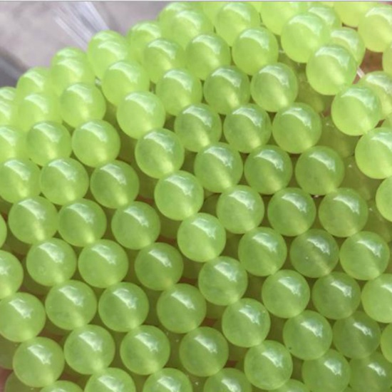 Изображение халцедон ( Природный ) Бусины Круглые Зеленый Крашеный Примерно 6мм диаметр, 39см - 38см длина, 1 Нитка (Примерно 63 ШТ/Нитка)