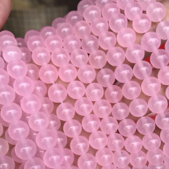 Picture of Chalcedony ( Natural ) Beads Round Light Pink Dyed & Heated About 6mm Dia., 39cm(15 3/8") - 38cm(15") long, 1 Strand (Approx 63 PCs/Strand)