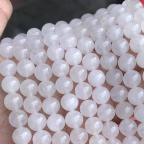 Picture of Chalcedony ( Natural ) Beads Round White Dyed & Heated About 6mm Dia., 39cm(15 3/8") - 38cm(15") long, 1 Strand (Approx 63 PCs/Strand)