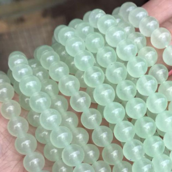 Picture of Chalcedony ( Natural ) Beads Round Mint Green Dyed & Heated About 8mm Dia., 39cm(15 3/8") - 38cm(15") long, 1 Strand (Approx 47 PCs/Strand)