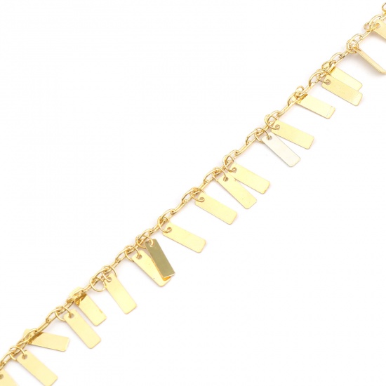 Picture of Brass Link Chain Findings Rectangle Gold Plated 13x3mm, 1 M                                                                                                                                                                                                   