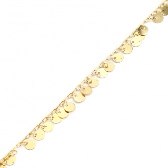 Picture of Brass Link Chain Findings Round Gold Plated 9x6mm, 1 M                                                                                                                                                                                                        