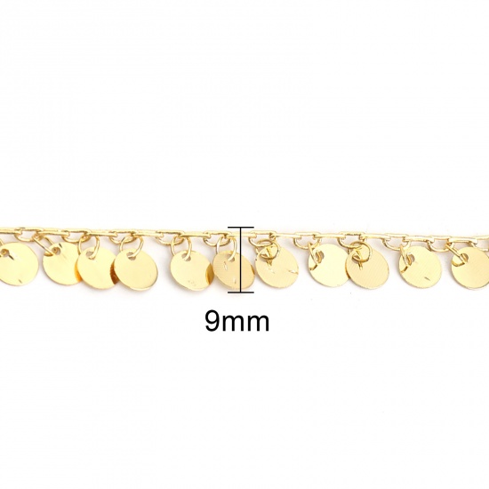 Picture of Brass Link Chain Findings Round Gold Plated 9x6mm, 1 M                                                                                                                                                                                                        