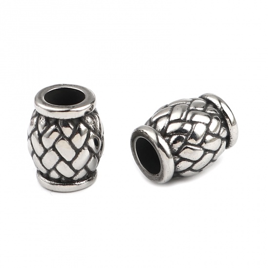 Image de Perles en Acier Inoxydable Argent Vieilli