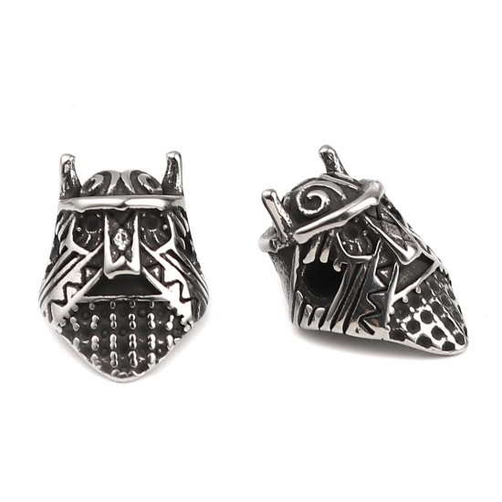 Image de Perles en Acier Inoxydable Argent Vieilli