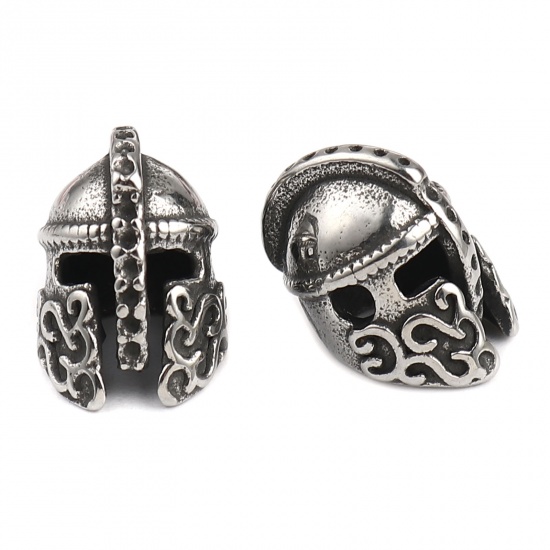 Image de Perles en Acier Inoxydable Argent Vieilli