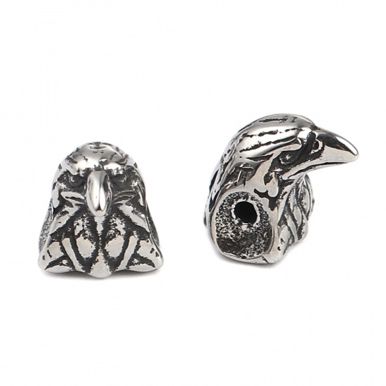 Image de Perles en Acier Inoxydable Argent Vieilli