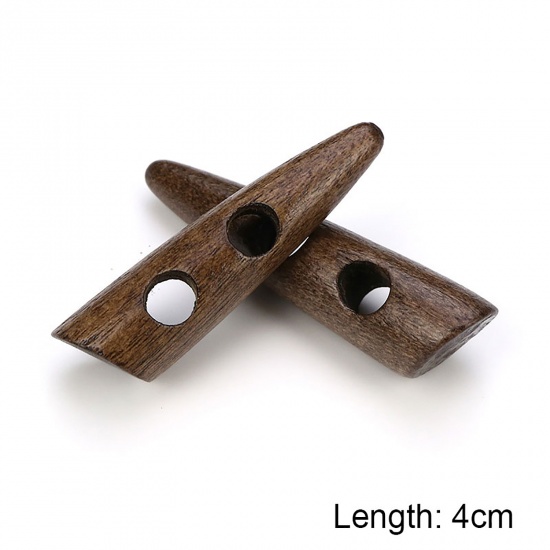 Immagine di Legno Bottone di Corno Scrapbook Due Fori Olive Colore del Caffè 40mm, 20 Pz