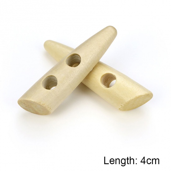 Immagine di Legno Bottone di Corno Scrapbook Due Fori Olive Naturale 40mm, 20 Pz