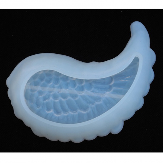 Picture of Silicone Resin Mold For Jewelry Making Wing At Random White 13.2cm x 9cm, 1 Piece