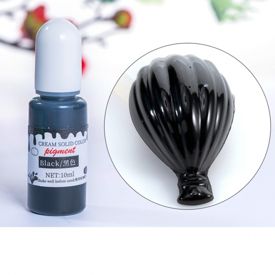 Picture of ( 10ml ) Resin Jewelry Craft Filling Material Pigment Dye Black (Contain Liquid) 1 Piece