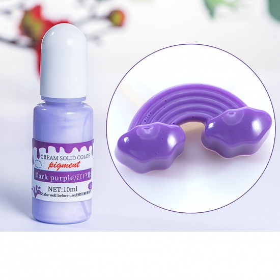 Picture of ( 10ml ) Resin Jewelry Craft Filling Material Pigment Dye Purple (Contain Liquid) 1 Piece