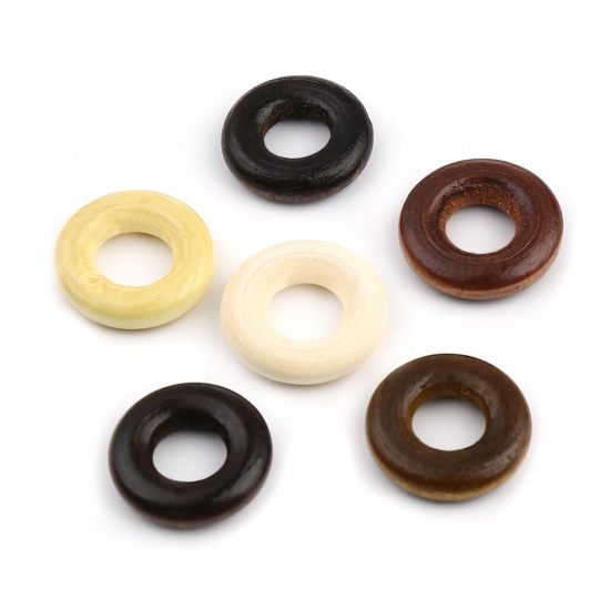 Picture of Wood Closed Soldered Jump Rings Findings Circle Ring Creamy-White 20mm Dia, 100 PCs