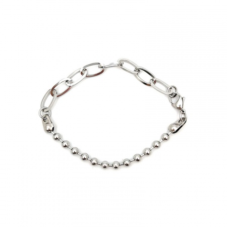 Bild von Großhandel Spleißen Edelstahl Kreuz Gliederketten Armband, Silberfarbe Unisex Minimalistisch Geschenk Schmuckbedarf, 16cm lang, Kettengröße: 4mm, 1 Strang