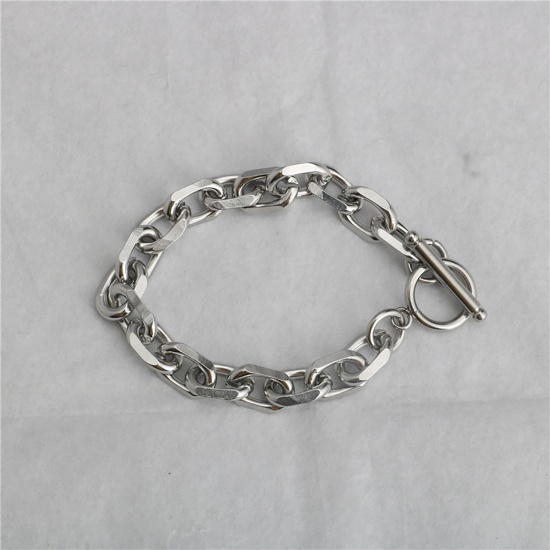 Image de Chaînes Accessoires Bracelets en Acier Inoxydable Argent Mat 18cm long, 1 Pièce