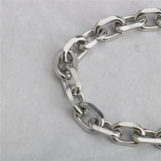 Image de Chaînes Accessoires Bracelets en Acier Inoxydable Argent Mat 18cm long, 1 Pièce