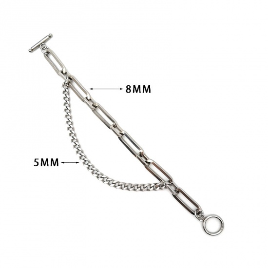 Picture of Stainless Steel Ball Chain Findings Bracelets Silver Tone 18cm(7 1/8") long, 1 Piece