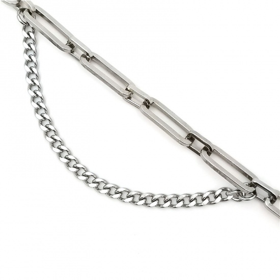 Picture of Stainless Steel Ball Chain Findings Bracelets Silver Tone 18cm(7 1/8") long, 1 Piece