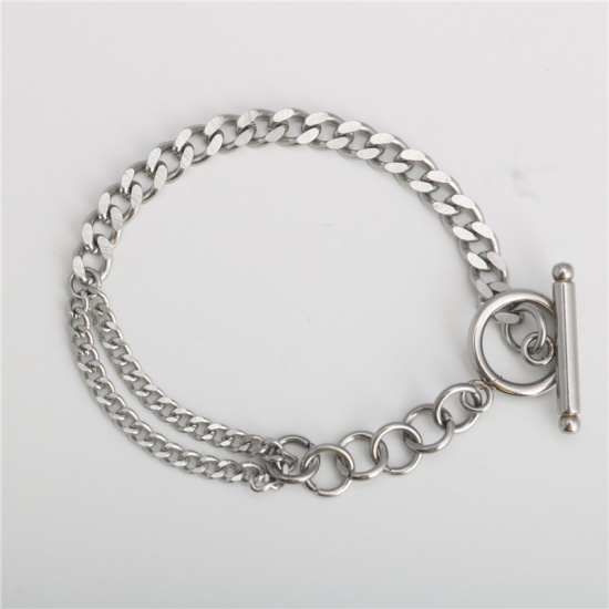 Image de Chaîne Maille Cheval Accessoires en Acier Inoxydable Argent Mat 21cm long, 1 Pièce
