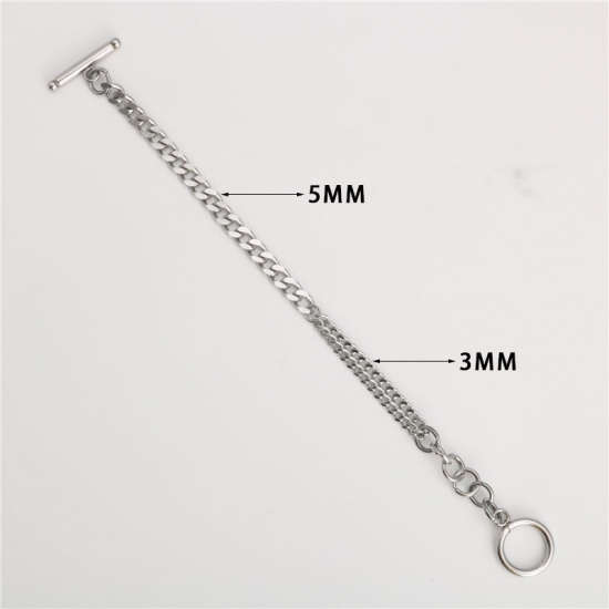 Image de Chaîne Maille Cheval Accessoires en Acier Inoxydable Argent Mat 21cm long, 1 Pièce