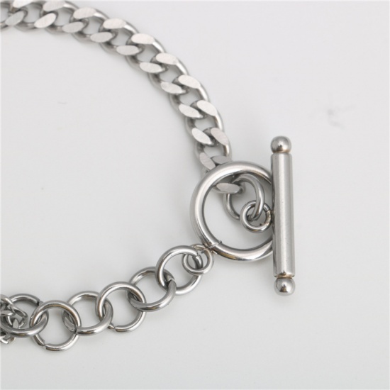 Image de Chaîne Maille Cheval Accessoires en Acier Inoxydable Argent Mat 21cm long, 1 Pièce
