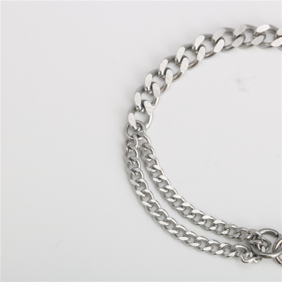 Image de Chaîne Maille Cheval Accessoires en Acier Inoxydable Argent Mat 21cm long, 1 Pièce