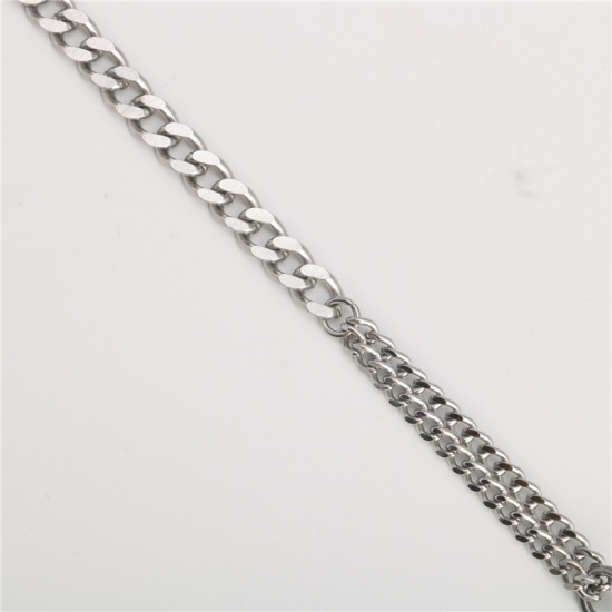 Image de Chaîne Maille Cheval Accessoires en Acier Inoxydable Argent Mat 21cm long, 1 Pièce