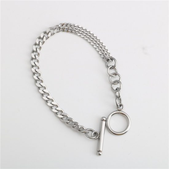 Image de Chaîne Maille Cheval Accessoires en Acier Inoxydable Argent Mat 21cm long, 1 Pièce