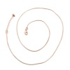 Изображение Латунь Браслеты цепь змейка Ожерелья 18k Роуз Позолоченные 47см длина, Размер Цепи: 1мм, 1 ШТ                                                                                                                                                                 