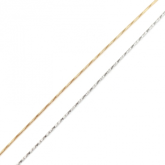 Immagine di Ottone Catena di Serpente Collana 18K Vero Oro Placcato 45.5cm Lunghezza, Dimensione Catena: 1.3mm, 1 Pz