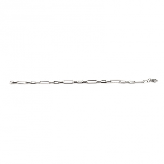 Picture of 304 Stainless Steel Stylish Link Cable Chain Bracelets Silver Tone Oval 19.5cm(7 5/8") long, 1 Piece
