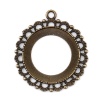Picture of Zinc Based Alloy Cabochon Settings Pendants Circle Ring Antique Bronze (Fits 3cm ) 4.5cm x 4cm, 20 PCs