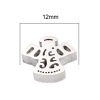 Picture of 304 Stainless Steel Religious Beads Angel Silver Tone 12mm x 10mm, Hole: Approx 1.7mm, 3 PCs