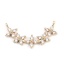 Picture of Brass Connectors Arc Gold Plated Flower Clear Rhinestone 31mm x 14mm, 3 PCs