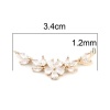 Picture of Brass Connectors Flower Gold Plated Clear Rhinestone 34mm x 17mm, 2 PCs                                                                                                                                                                                       