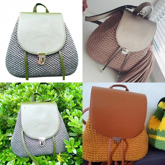 Picture of PU Leather DIY Handmade Craft Materials Accessories For Making Backpack Bag Green 1 Set ( 7 PCs/Set)