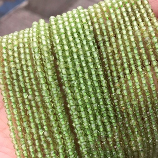 Image de Perles en Cristal ( Naturel ) Rond Vert Coloré Env. 3mm Dia., 39cm - 38cm long, 1 Enfilade (Env. 110 Pcs/Enfilade)