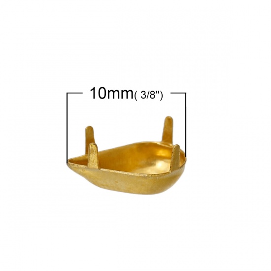 Picture of Brass Drop Prong Settings Brass Color (Fits 10mm x6mm) 10mm( 3/8") x 6mm( 2/8"), 200 PCs